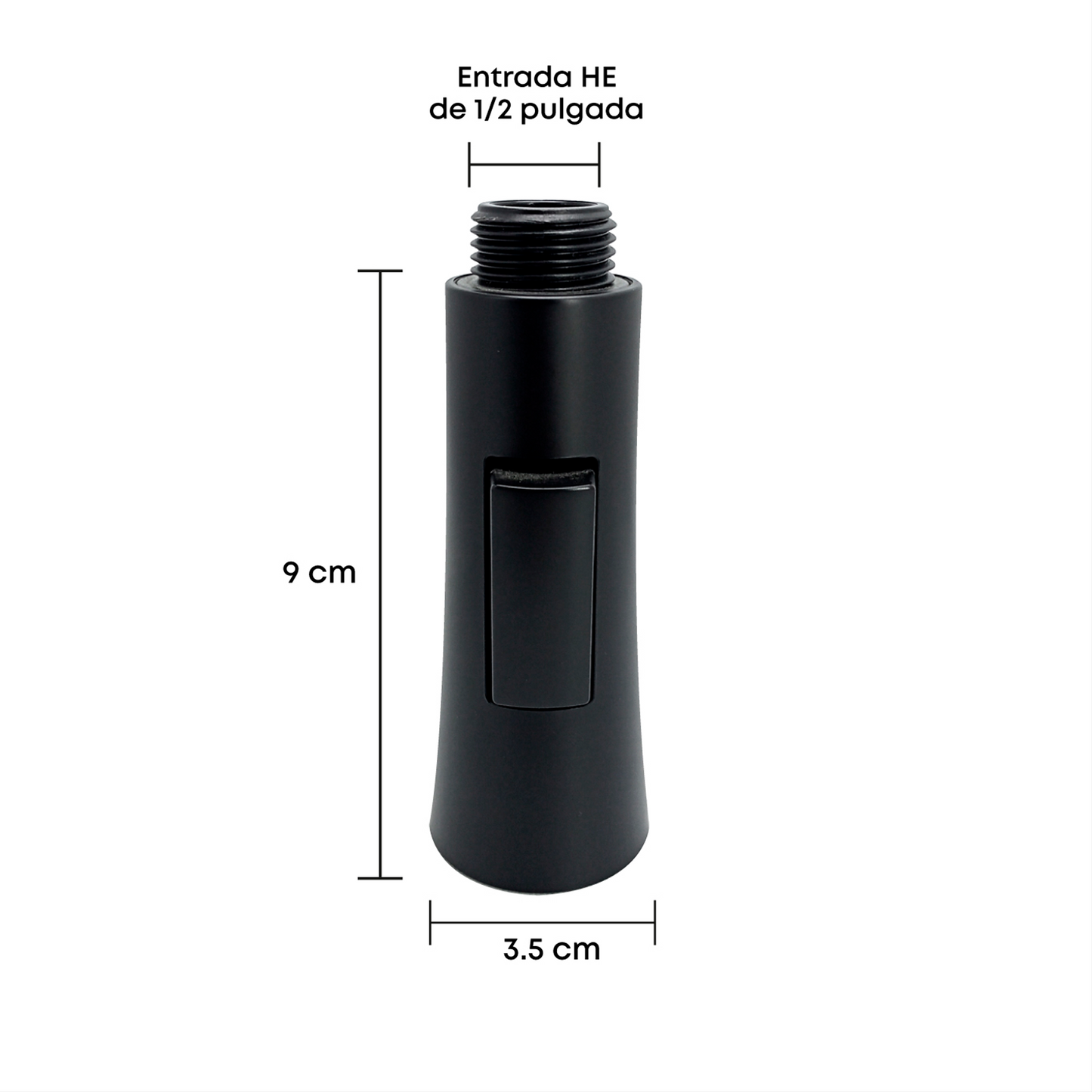 Repuesto Spray Grifo Lavaplatos Pull Out Negro Delgado