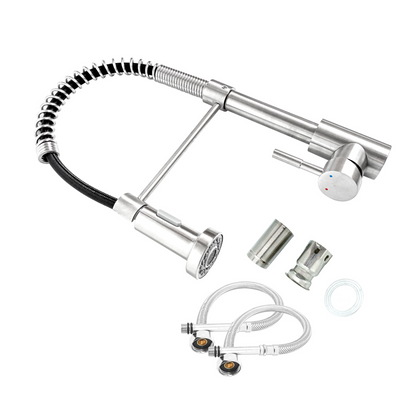 Griferia Monocontrol Lavaplatos Industrial Flexible Plateada