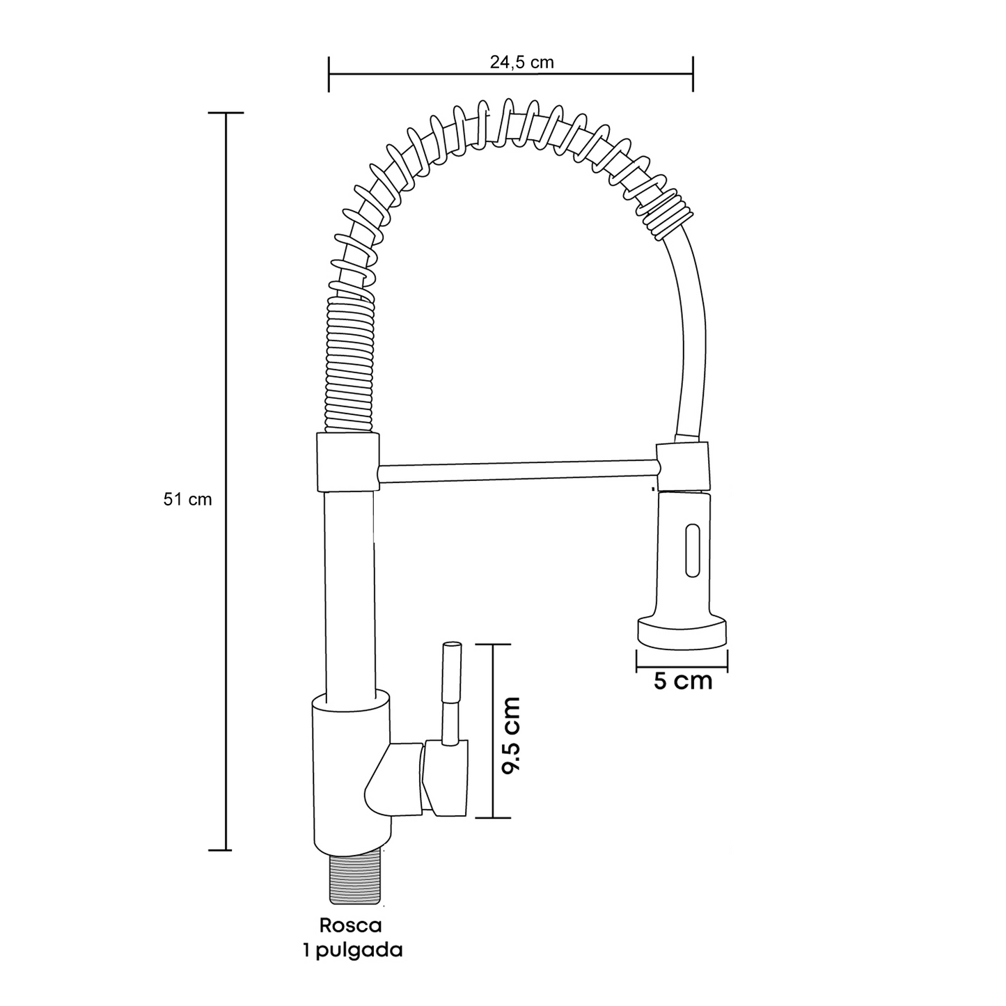 Griferia Monocontrol Lavaplatos Industrial Flexible Plateada