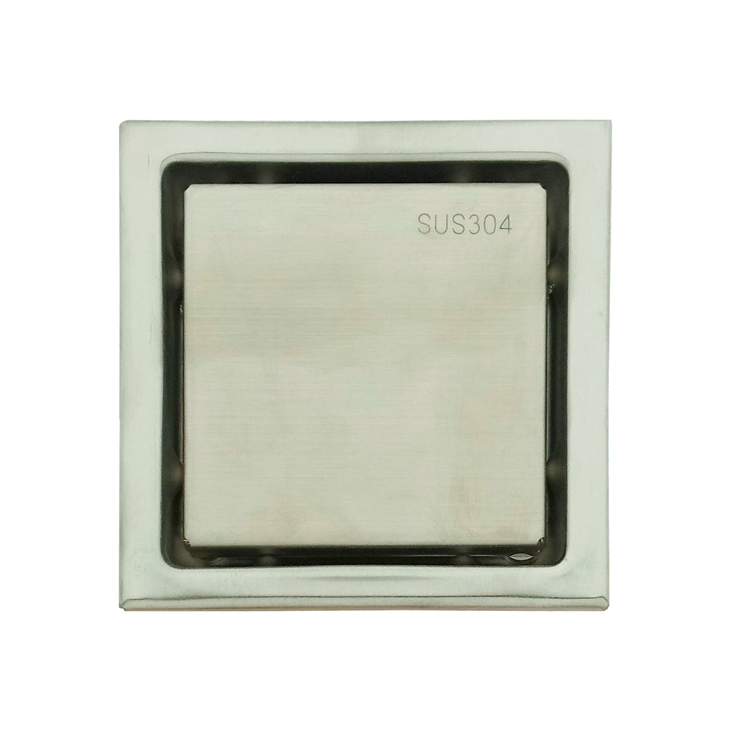 Rejilla de Piso Cuadrada 10cm Plateada Satinada Invisible