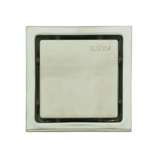 Rejilla de Piso Cuadrada 10cm Plateada Satinada Invisible