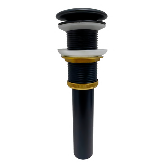 Desague de Push Tapa Cermica Mate Negro Cuerpo en Zinc
