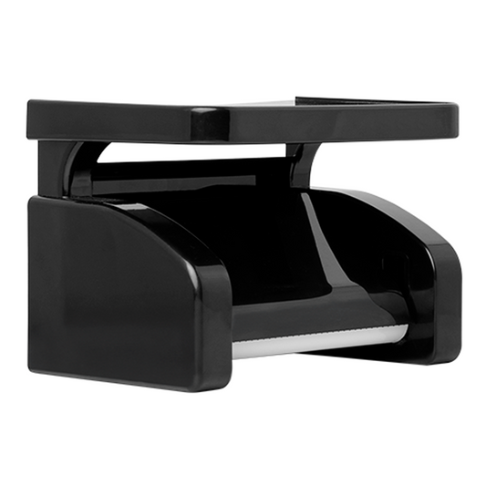 Portarrollo para Baño en ABS en Ventosa Negro
