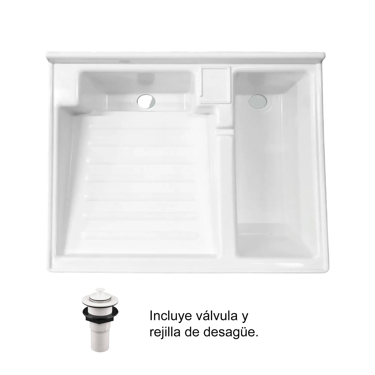 Lavadero Plastico De 60x60cm  Con Tanque Blanco