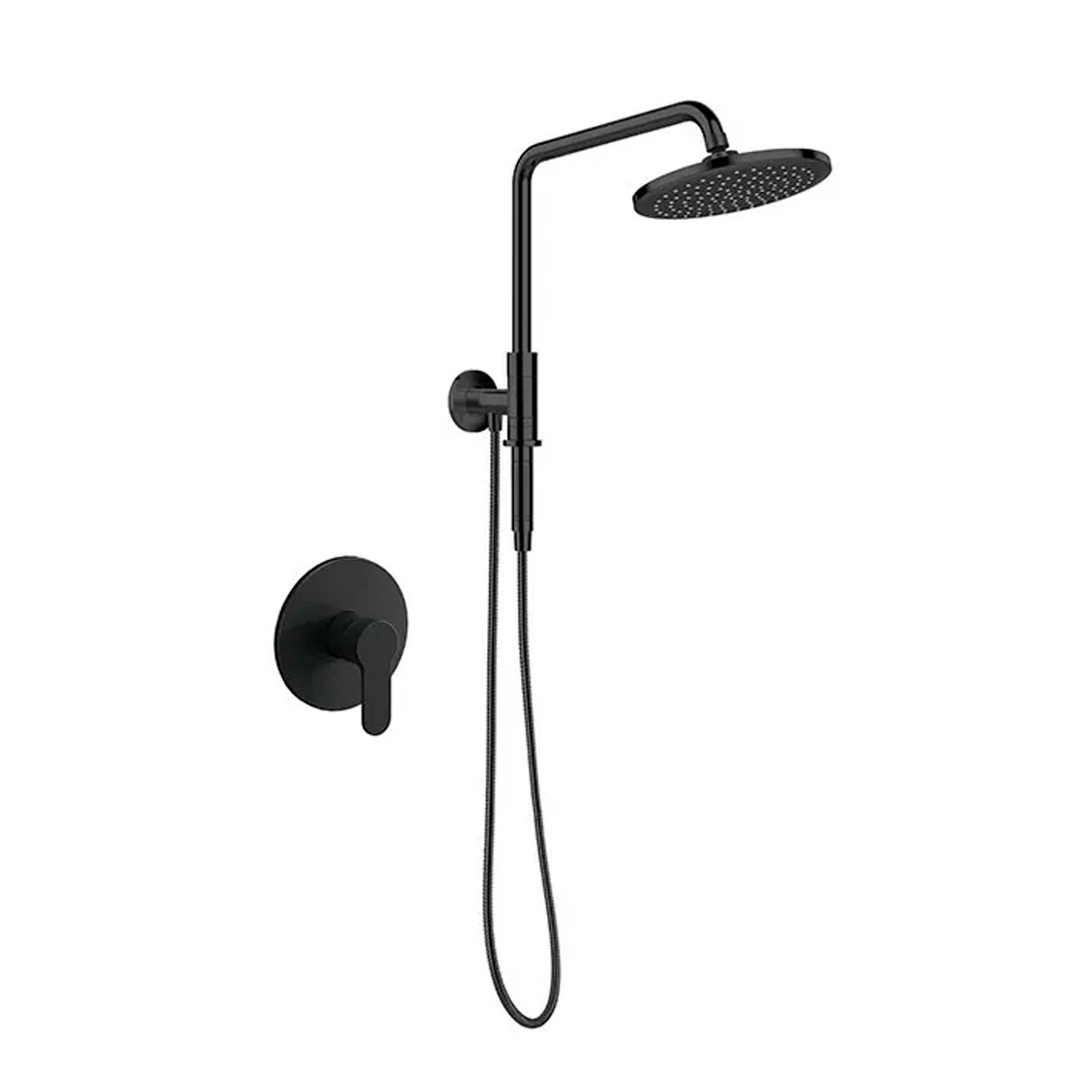 Set de Ducha Negro Mate+Mezclador Black Rain