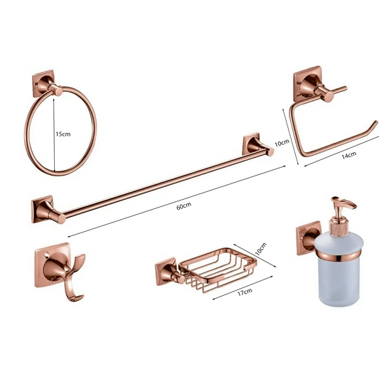 Accesorios para Baño Plateado Rose Capadocia X6