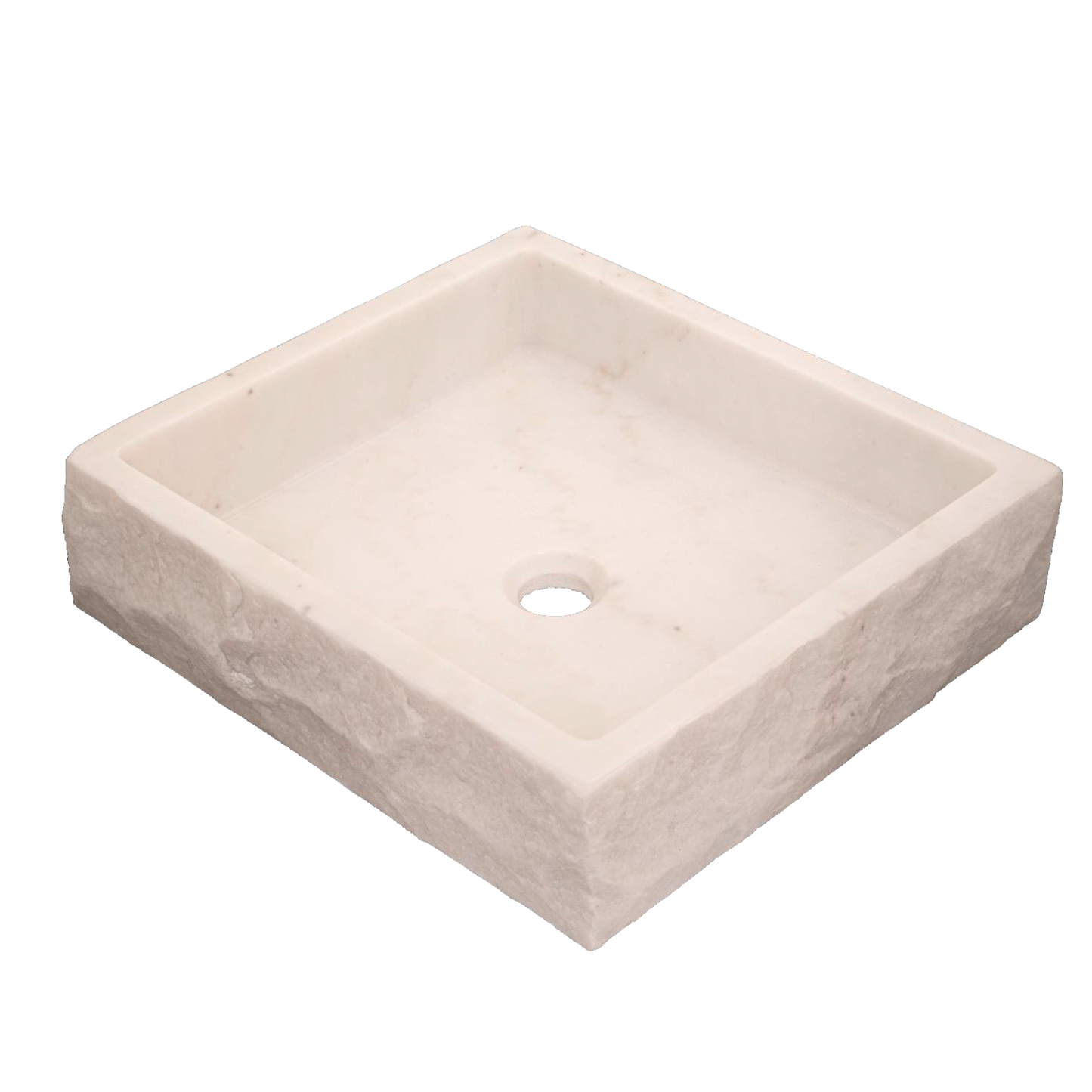 Lavamanos Sobreponer en Piedra Natural Rectangular Blanco