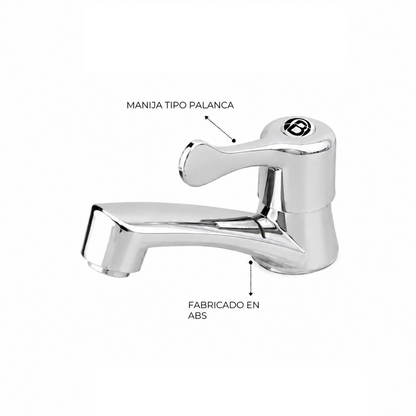 Griferia Llave Lavamanos ABS Agua Fria Plateada