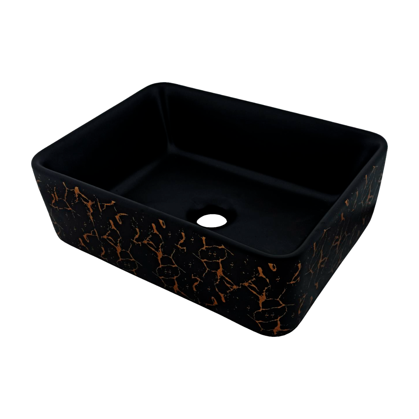 Lavamanos Sobreponer Rectangular 41x31x12 cm Negro Thunder