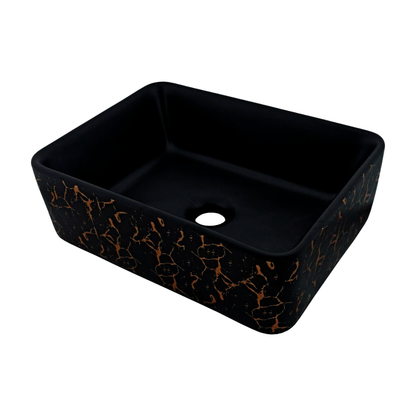 Lavamanos Sobreponer Rectangular 41x31x12 cm Negro Thunder