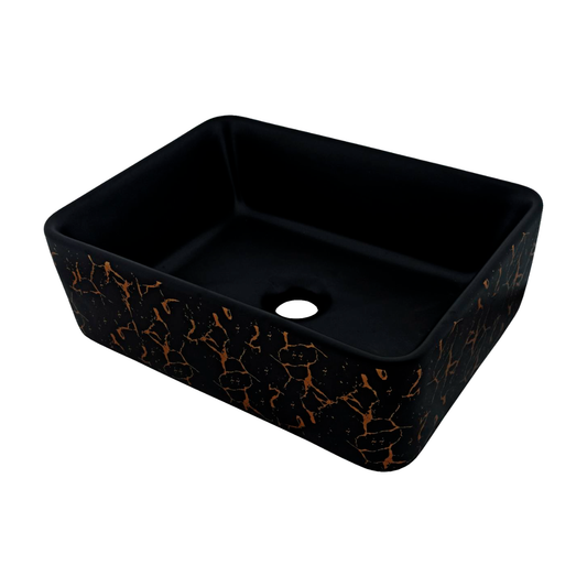Lavamanos Sobreponer Rectangular 41x31x12 cm Negro Thunder