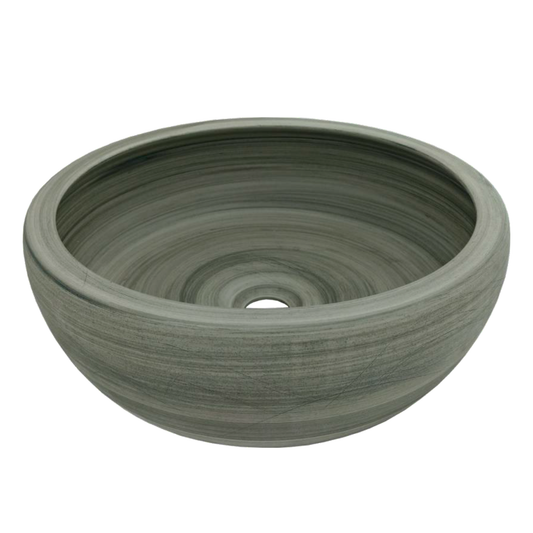 Lavamanos Sobreponer Redondo Gris Espiral 40cm