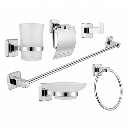 Juego de Accesorios de Baño X6 Piezas Cromada
