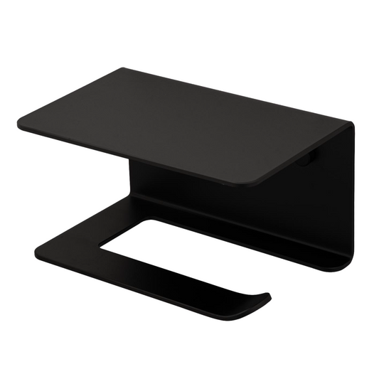 Portarrollo para Baño con Repisa Aluminio Negro Mate