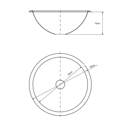 Lavamanos Institucional Con Pestaña Tubular Acero 35*15cm