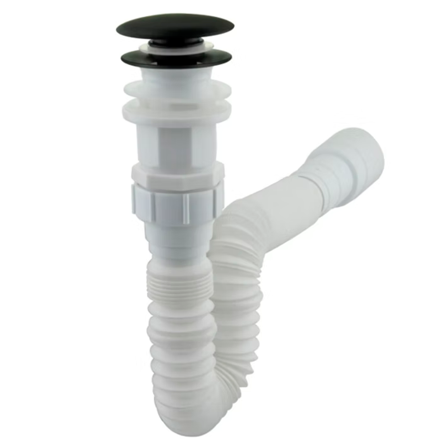 Desague de Push Flexible Tapa Negro Mate