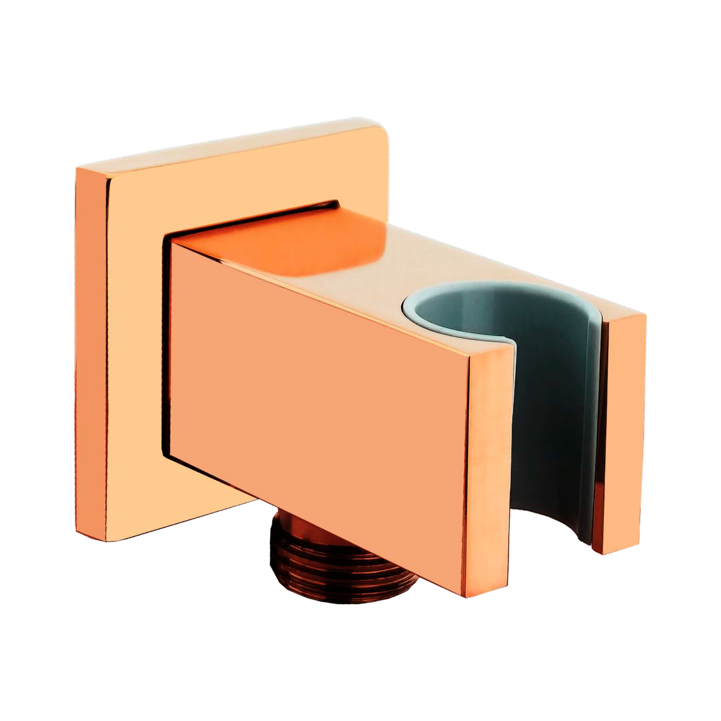 Portateleducha Cuadrado con Salida en Bronce Rose Gold