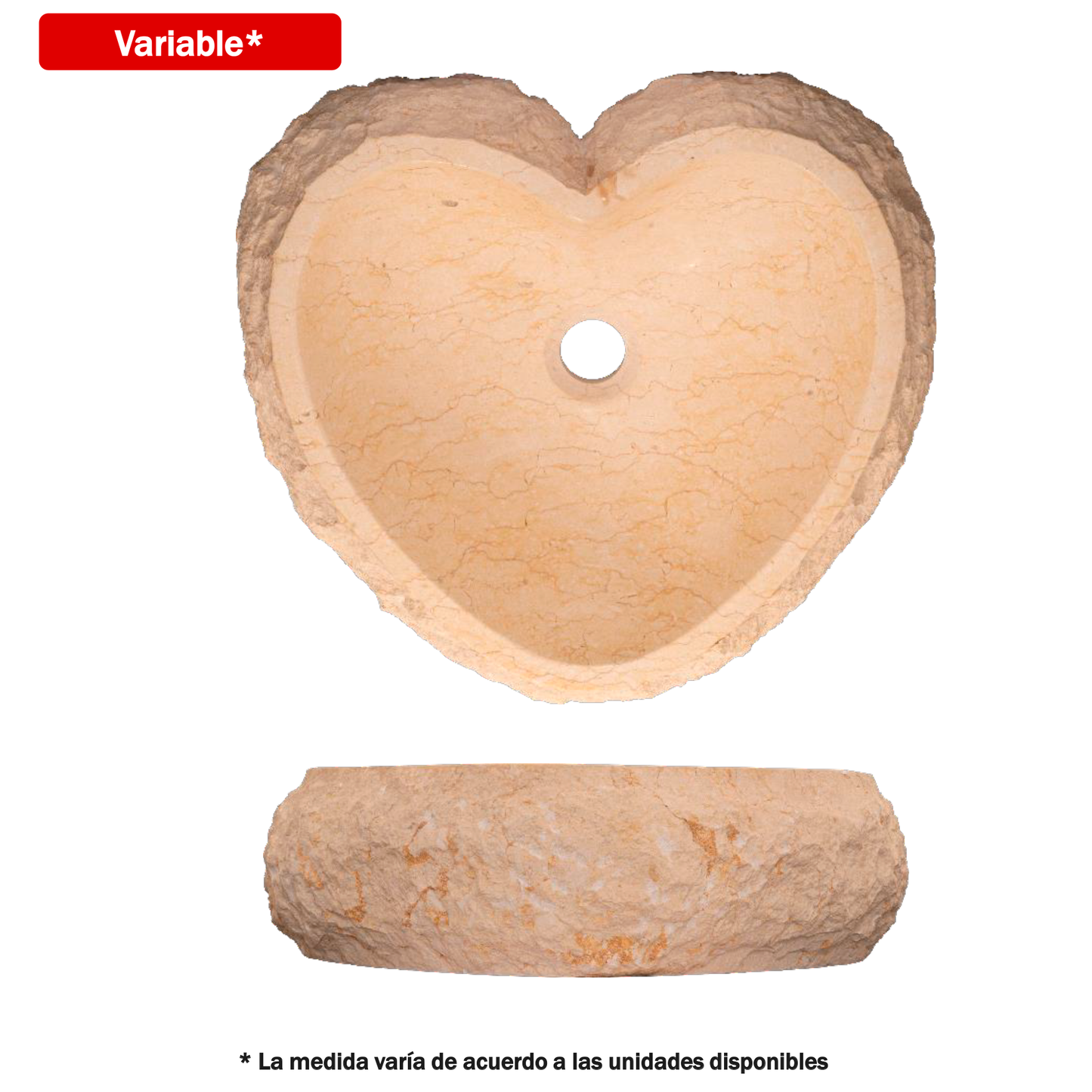 Lavamanos Sobreponer en Piedra Natural Corazon