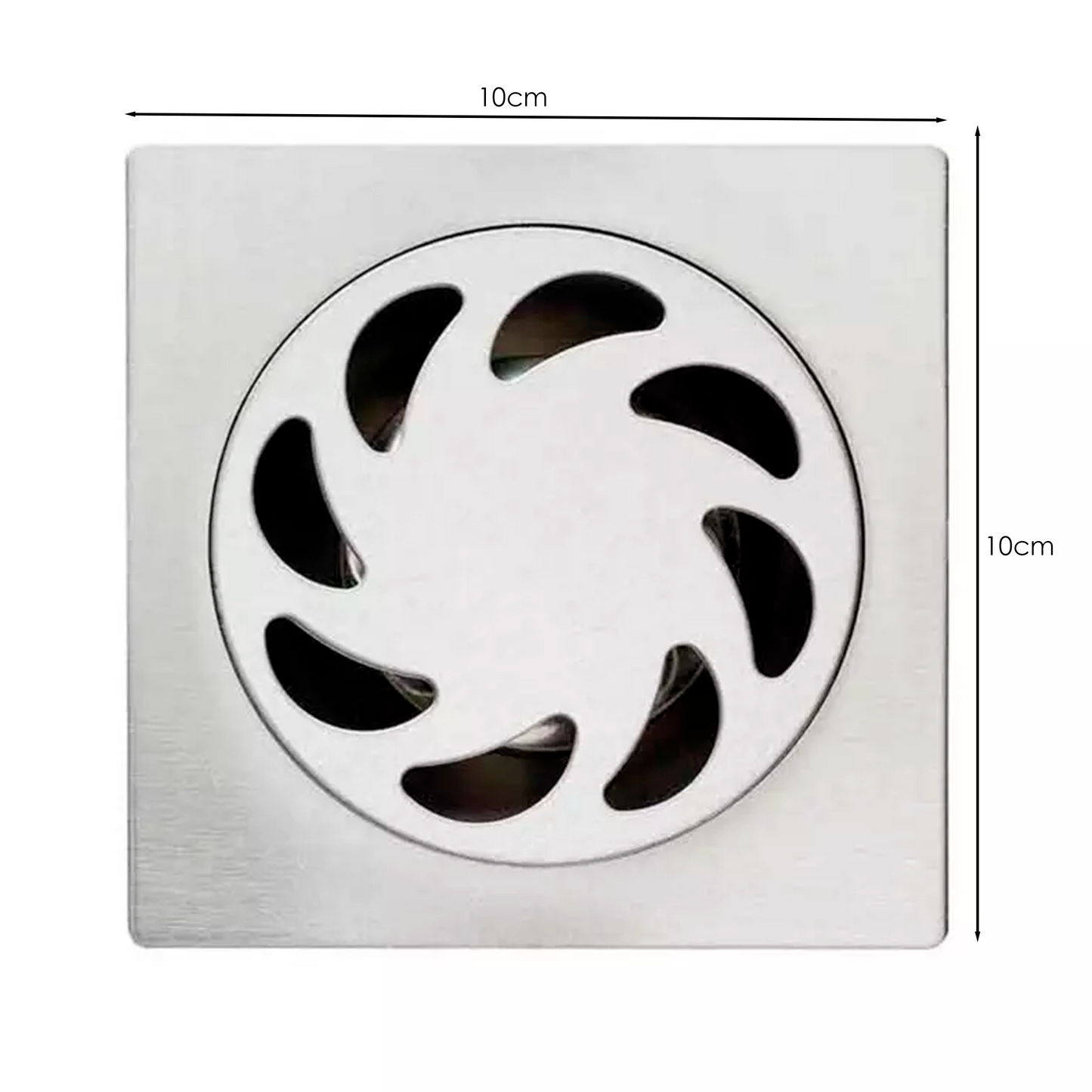 Rejilla de Ducha 10*10cm Plateada Cromada Estilo GRV