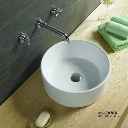 Lavamanos de Sobreponer en Ceramica Redondo 41cm