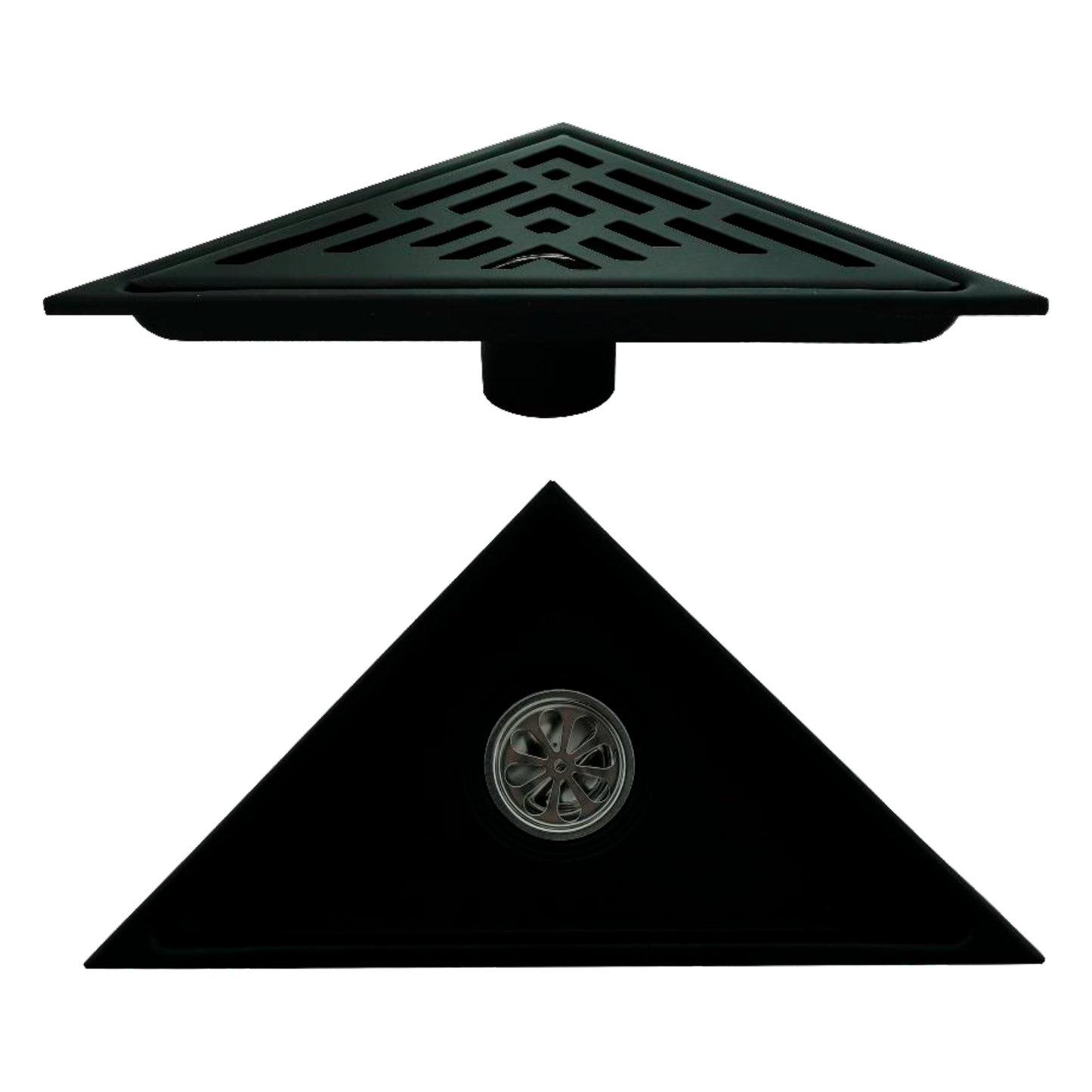 Rejilla de Piso Ranurada Triangular 20cm Negro Mate