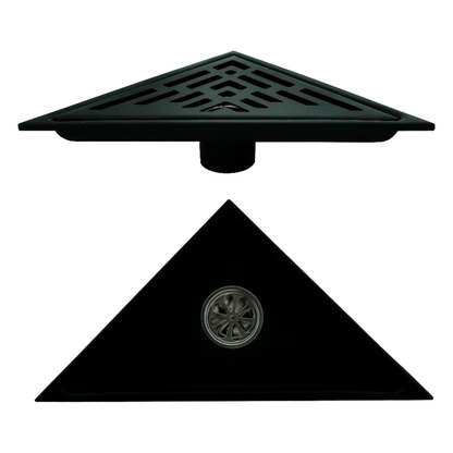 Rejilla de Piso Ranurada Triangular 20cm Negro Mate