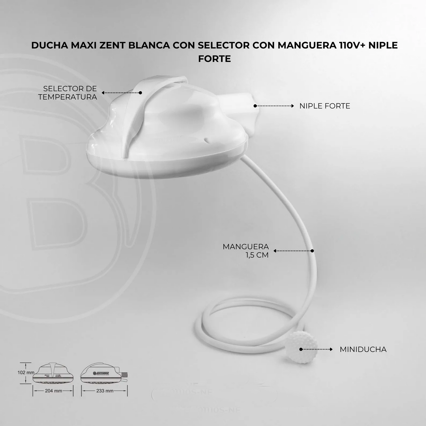 Ducha Electrica Redonda Maxi Zent Blanca 110V