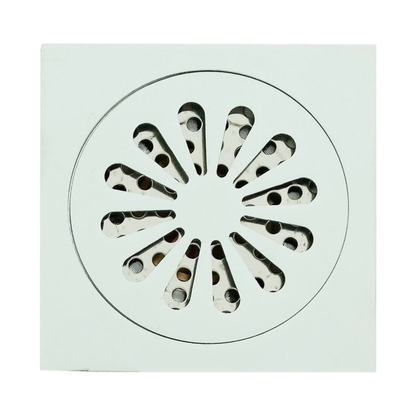 Rejilla de Piso Cuadrada 10cm Bronce Tipo Sol Plateado