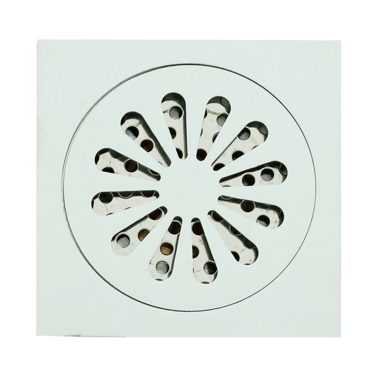 Rejilla de Piso Cuadrada 10cm Bronce Tipo Sol Plateado