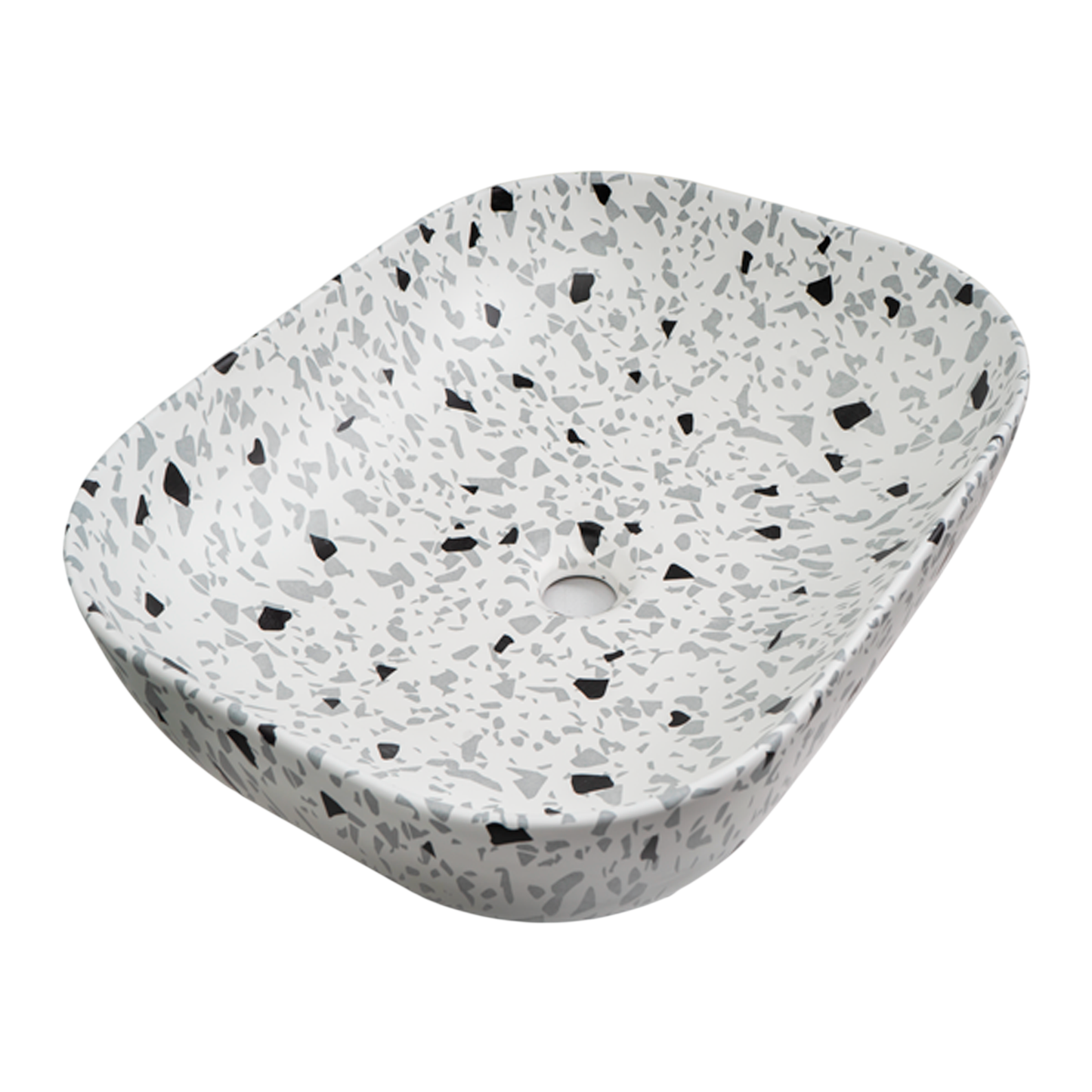 Lavamanos de Sobreponer Rectangular Terrazo Ince Blanco-negro