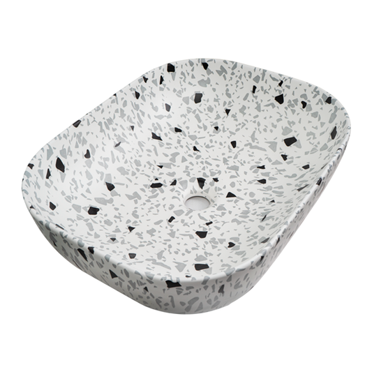Lavamanos de Sobreponer Rectangular Terrazo Ince Blanco-negro