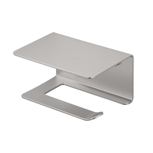 Portarrollo para Baño con Repisa Aluminio Plateada