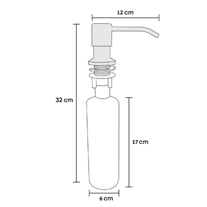 Dispensador de Jabon Tapa en Acero Inoxidable Negro 500ml