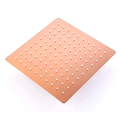 Ducha Cuadrada 20cm Oro Rosa Brillante