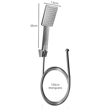 Teleducha en ABS Plateada Cromada + Soporte+Manguera 1,5m