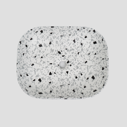 Lavamanos de Sobreponer Rectangular Terrazo Ince Blanco-negro