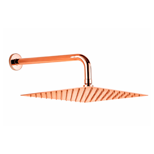 Regadera Ducha Cuadrada 20cm Oro Rosa
