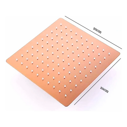 Regadera Ducha Cuadrada 20cm Oro Rosa