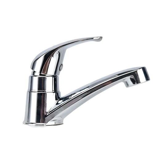 Griferia Agua Fria Lavamanos Baja Plateada Cromada ABS