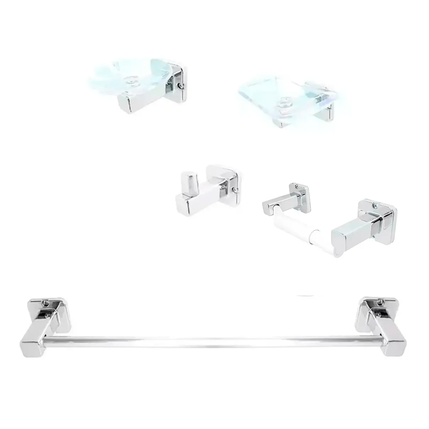 Juego De Accesorios Para Baño Base Cuadrada Abs X5