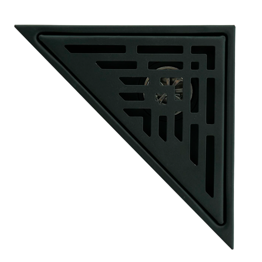 Rejilla de Piso Ranurada Triangular 20cm Negro Mate