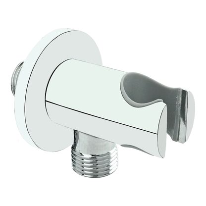 Portateleducha Redondo con Salida en Bronce Plateado