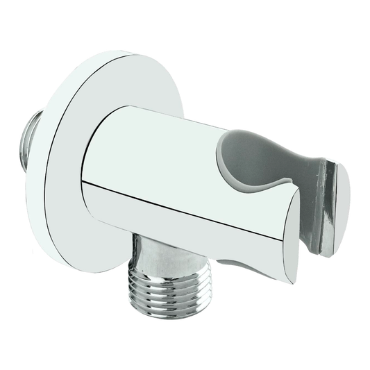 Portateleducha Redondo con Salida en Bronce Plateado