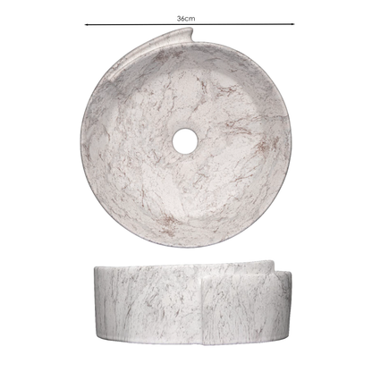 Lavamanos Sobreponer Redondo Roll Calacata Gris