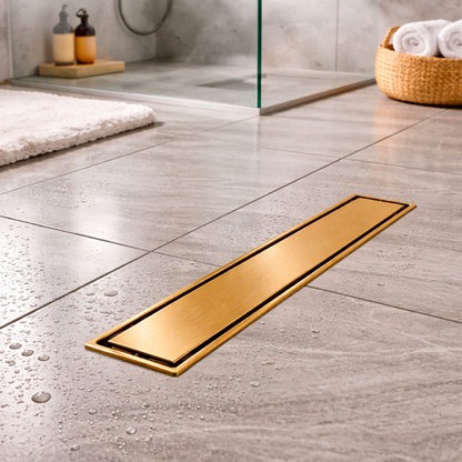 Rejilla de Piso Cuadrada 30*10cm Oro Rosa Invisible