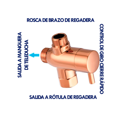 Desviador de Ducha en Bronce Rose Gold