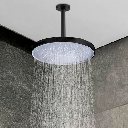 Tubo de Ducha a Techo 25cm Negro Mate