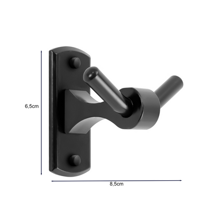 Perchero para Baño Doble en Aluminio Negro Mate