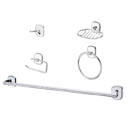 Juego de Accesorios para Baño x5 Piezas ABS Plateado Oregon-B