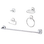 Juego de Accesorios para Baño x5 Piezas ABS Plateado Oregon-B
